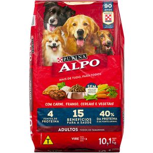 Ração para Cães Alpo Purina Adultos Receitas Caseiras Carne, Frango, Cereais e Vegetais 10,1kg