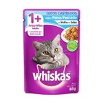 Racao-Umida-para-Gatos-Whiskas-Adultos-Castrados-Peixe-ao-Molho-sache-85g-Zaffari-00