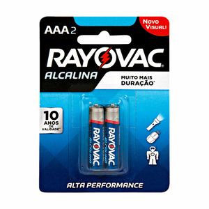 Pilha Alcalina AAA Palito Rayovac 2 unidades