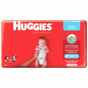 Fraldas Huggies Supreme Care Recém-nascido P 48 unidades