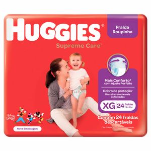 Fraldas Roupinha Huggies Supreme Care XG 24 unidades