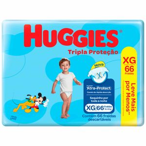 Fraldas Huggies Tripla Proteção XG 66 unidades