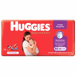 Fraldas Roupinha Huggies Supreme Care M 36 unidades