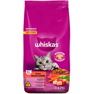 Ração para Gatos Whiskas Adultos Mix de Carnes 2,7kg