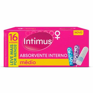 Absorvente Interno Intimus Médio com 16 unidades