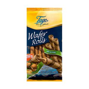 Wafer Rolls Recheados com Creme de Avelã Tago 260g