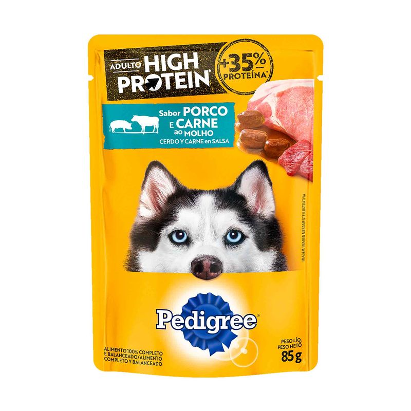 Racao-Umida-para-Caes-Adultos-High-Protein-35--Pedigree-Porco-e-Carne-ao-Molho-85g-Zaffari-00