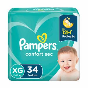 Fraldas Pampers Confort Sec XG 34 unidades