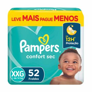 Fraldas Pampers Confort Sec XXG 52 unidades