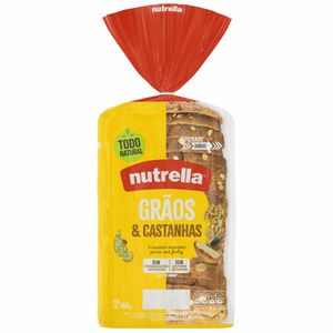 Pão de Forma Integral Grãos & Castanhas Nutrella 450g