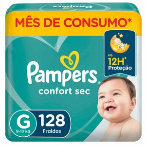 Fraldas Pampers Confort Sec G 128 unidades