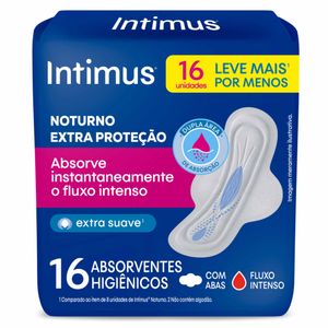 Absorvente Intimus com Abas Noturno Cobertura Suave 16 unidades