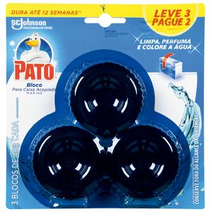 Conjunto com 3 Blocos Sanitários Pato para Caixa Acoplada Marine 40g Embalagem Promocional