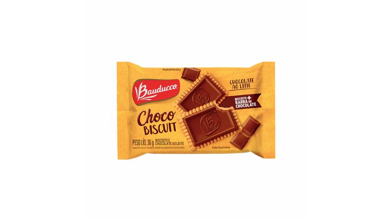BISCOITO BAUDUCCO CHOCO BISCUIT AO LEITE PACOTE 36G - DELIVERY ALABARCE