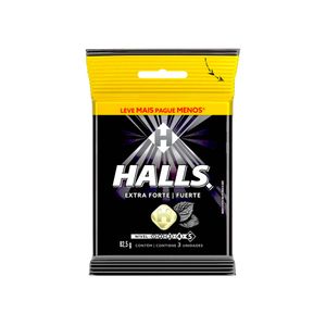 Bala Extra Forte Halls 82,5g 3 unidades Embalagem Promocional