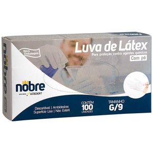 Luva de Látex Descartável G Nobre Göedert 100 unidades