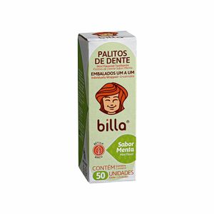 Palito de Dente de Bambu Menta Billa 50 unidades