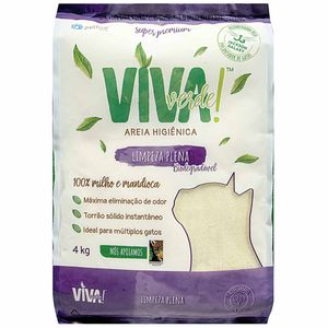 Areia Higiênica para Gatos Limpeza Plena Viva Verde 4kg