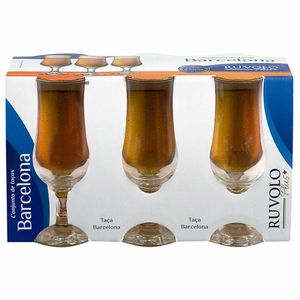 Conjunto Taças de Vidro para Cerveja Barcelona Ruvolo 400ml 6 peças