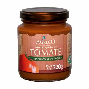 Extrato de Tomate Orgânico sem Adição de Sal e Açúcar Agreco 220g