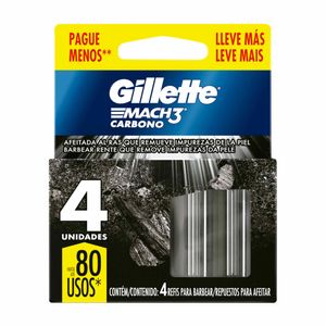 Carga Gillette Mach 3 Carbono 4 unidades Embalagem Promocional