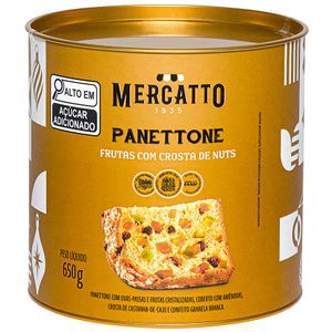 Panettone Frutas com Crosta de Nuts Mercatto 650g