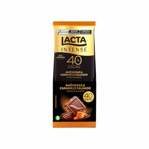 Chocolate Lacta Intense 40% Cacau Amêndoas & Caramelo Salgado 85g