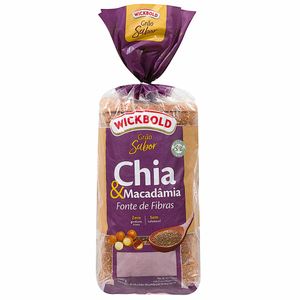 Pão de Forma Integral Chia & Macadâmia Grão Sabor Wickbold 350g