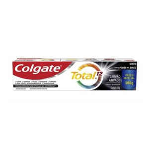 Creme Dental Colgate Total 12 Carvão Ativado 180g