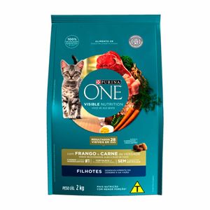 Ração para Gatos Purina One Filhotes Frango e Carne 2kg