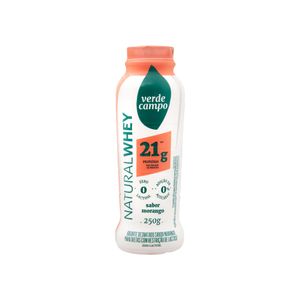 Iogurte de Morango Zero Lactose Whey 21g Proteínas Verde Campo 250g