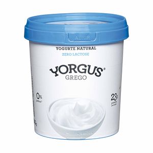 Iogurte Grego Natural Zero Lactose Desnatado 0% Gordura Yorgus 500g