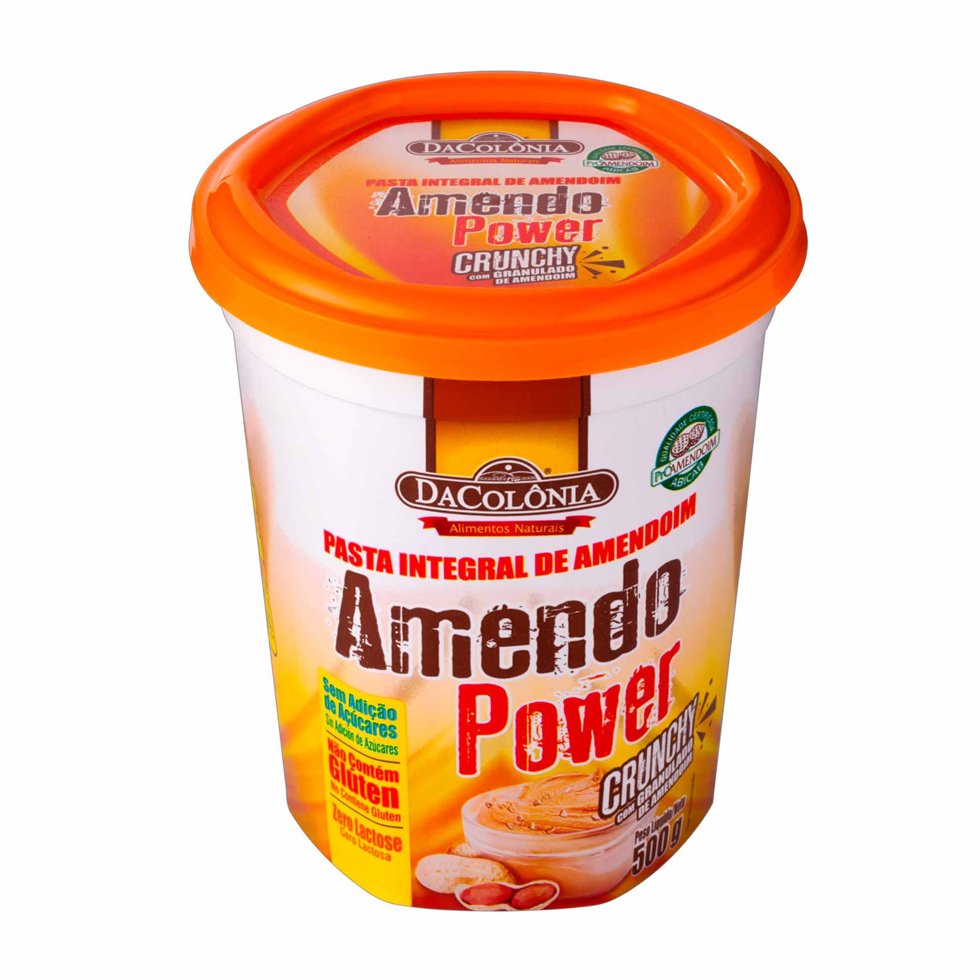 Pasta Integral de Amendoim Amendo Power Crunchy com Granulado de Amendoim  500g - Loja virtual DaColônia Alimentos Naturais