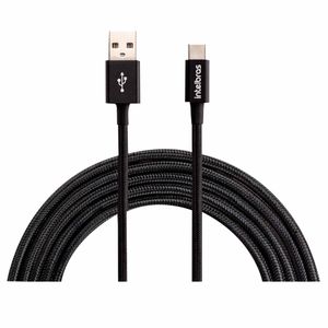 Cabo em Nylon USB tipo C Preto Intelbras 1,5m