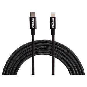 Cabo em Nylon USB Lightning Preto Intelbras 1,5m