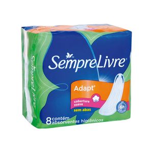 Absorvente Sempre Livre sem Abas Adapt Suave 8 unidades