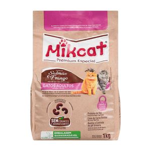 Ração para Gatos Mikcat Salmão e Frango Premium Especial Adultos 1kg