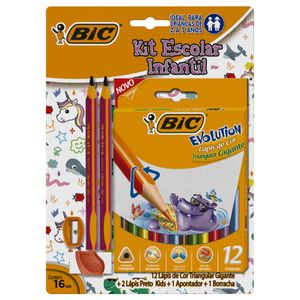 Kit Escolar Infantil 935404 Evolution Bic 16 unidades