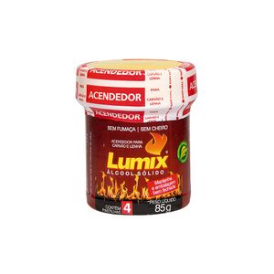 Acendedor Álcool Sólido Lumix 85g 4 Unidades