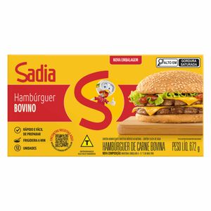 Hambúrguer Bovino Congelado Sadia 672g