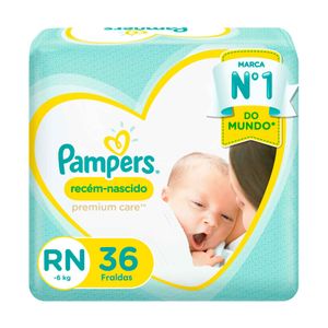 Fraldas Pampers Premium Care Recém-nascido RN 36 unidades