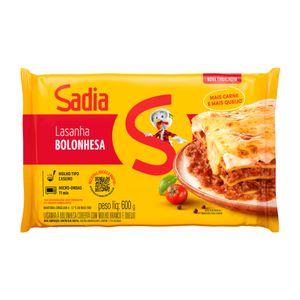 Lasanha Bolonhesa Congelada Sadia 600g