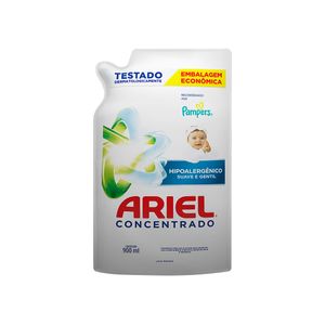 Lava-roupas Líquido Ariel Concentrado Hipoalergênico Suave e Gentil Refil Sache 900ml