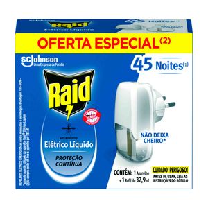 Aparelho Elétrico Líquido Raid 45 Noites + Refil 32,9ml