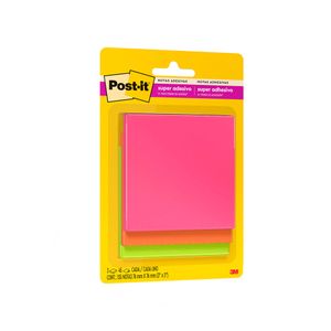 Conjunto com 3 Blocos de Notas Adesivas Colorido Post-it 3M com 45 folhas