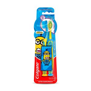 Conjunto com 2 Escovas Dentais Colgate Extra Suave Minions