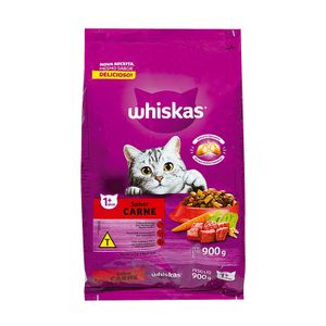 Ração para Gatos Whiskas Adultos Carne 900g