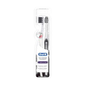 Conjunto com 2 Escovas Dentais Oral-B Whitening Therapy Purification Extra Macia