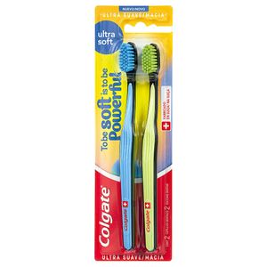 Conjunto com 2 Escovas Dentais Colgate Ultra Soft