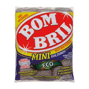 Conjunto com 12 Esponjas de Aço Eco Mini Rolinhos Bombril 60g